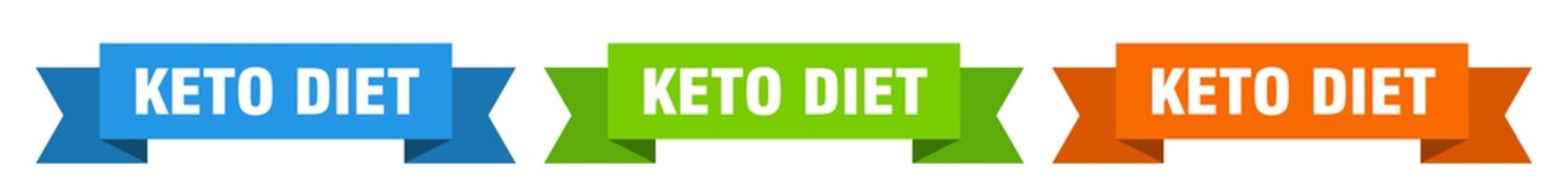 keto diet ribbon. keto diet isolated paper sign. banner
