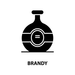 brandy icon, black vector sign with editable strokes, concept illustration
