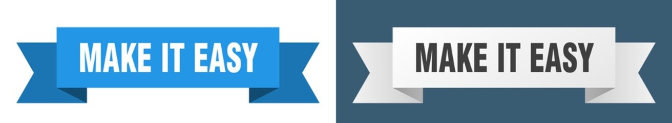 make it easy ribbon. make it easy isolated paper sign. banner