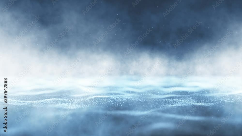 Poster magic looping foggy sea waves animation. mysterious smoke and fog effect with wavy copy space loop b