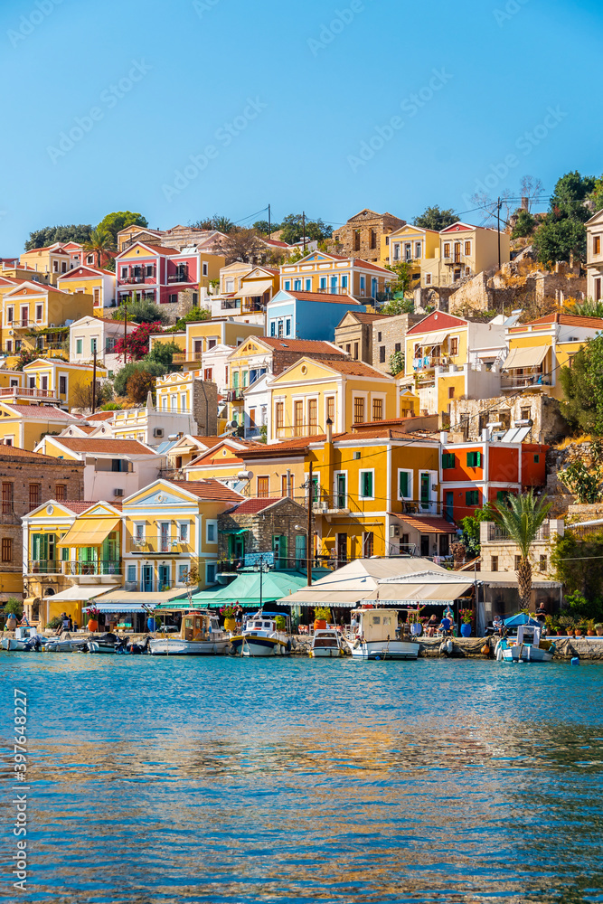 Wall mural symi island view in greece.