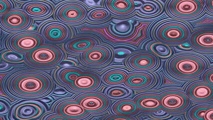 Top view of colorful wave from raindrop (3D Rendering)