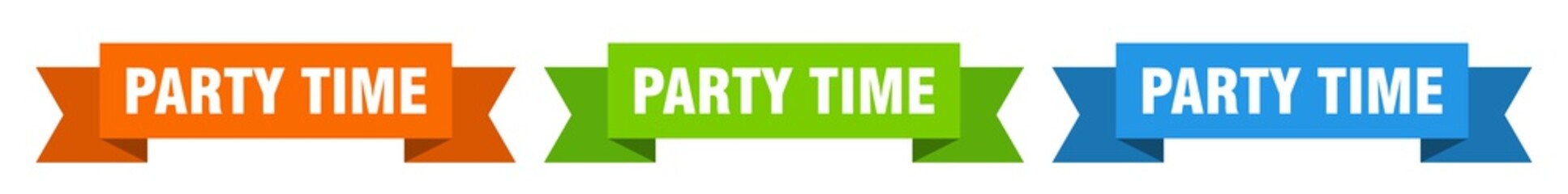 party time ribbon. party time isolated paper sign. banner