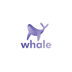 Whale logo icon vector design concept