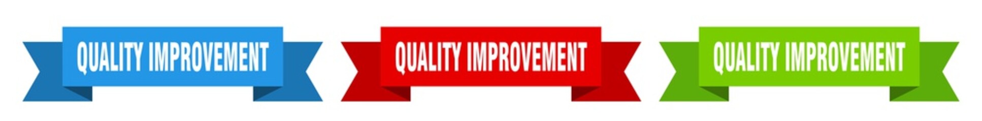 quality improvement ribbon. quality improvement isolated paper sign. banner