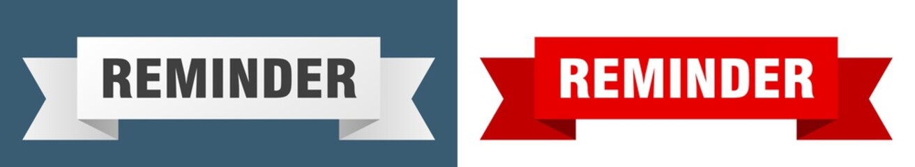 reminder ribbon. reminder isolated paper sign. banner