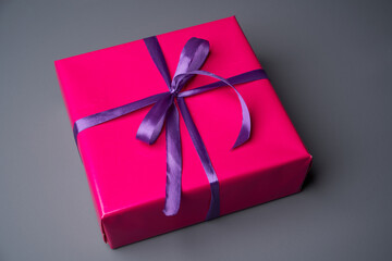 Gift box decoration. Wrapping colorful gift box