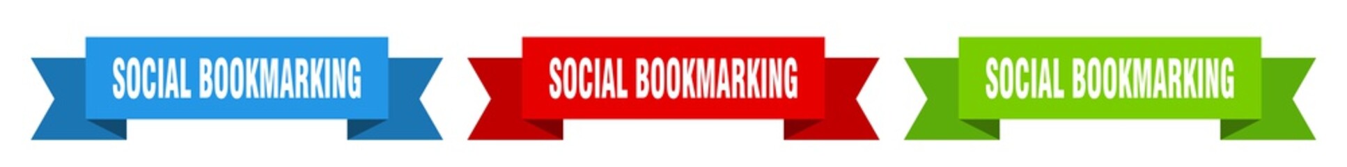 social bookmarking ribbon. social bookmarking isolated paper sign. banner