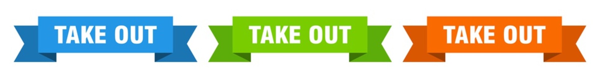 take out ribbon. take out isolated paper sign. banner