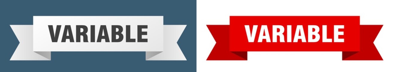 variable ribbon. variable isolated paper sign. banner