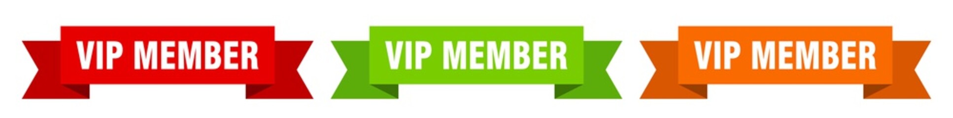 vip member ribbon. vip member isolated paper sign. banner