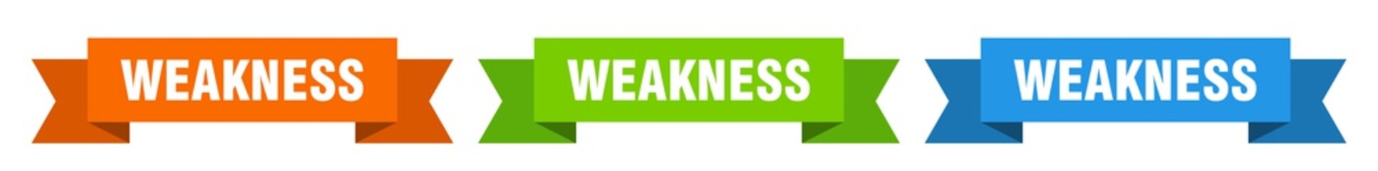 weakness ribbon. weakness isolated paper sign. banner