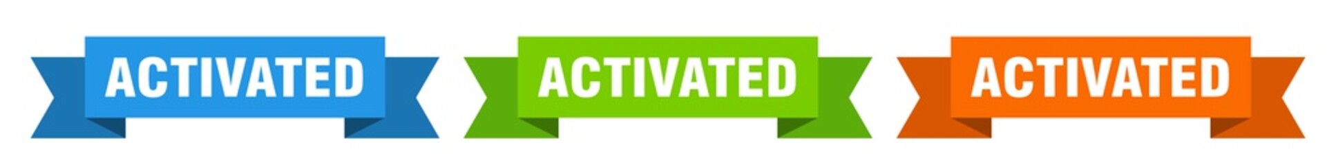 activated ribbon. activated isolated paper sign. banner