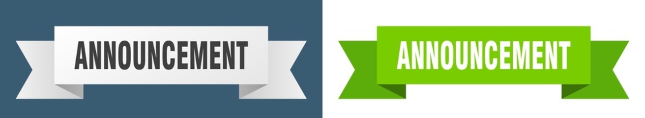 announcement ribbon. announcement isolated paper sign. banner