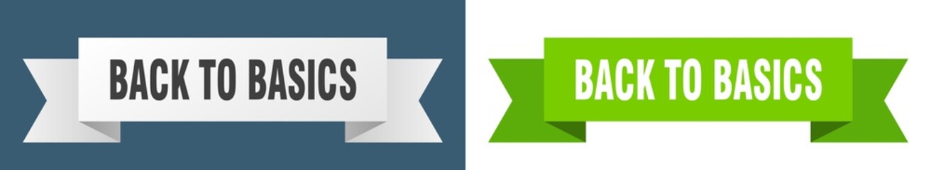 back to basics ribbon. back to basics isolated paper sign. banner