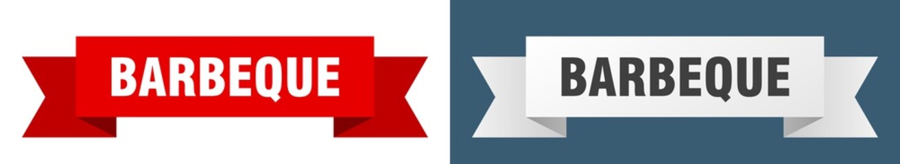 barbeque ribbon. barbeque isolated paper sign. banner