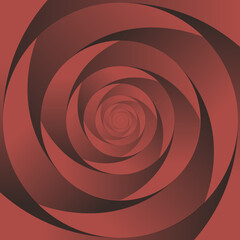 Abstract flowing background with gradient twisted circles and spiral. Dark red and rose colored texture of whirlpool. 