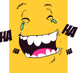 Laugh emoji face icon vector image