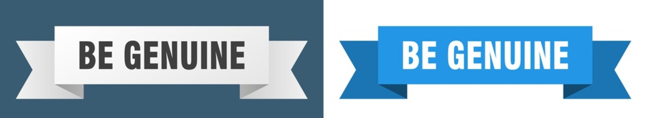 be genuine ribbon. be genuine isolated paper sign. banner