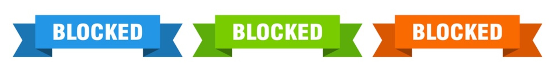 blocked ribbon. blocked isolated paper sign. banner