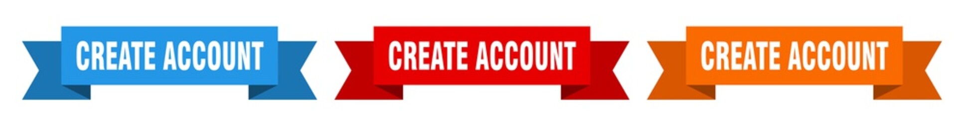 create account ribbon. create account isolated paper sign. banner