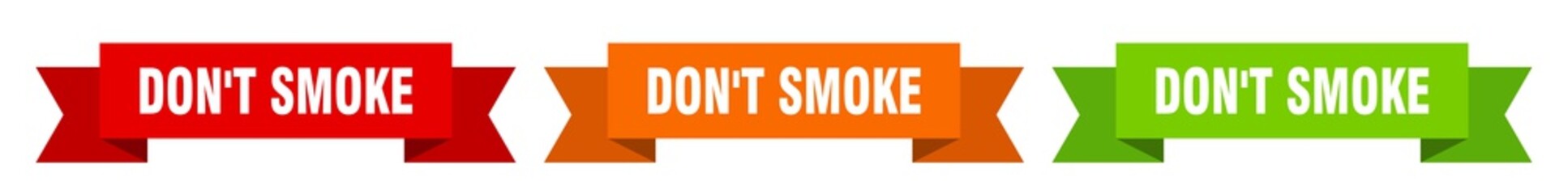 don't smoke ribbon. don't smoke isolated paper sign. banner