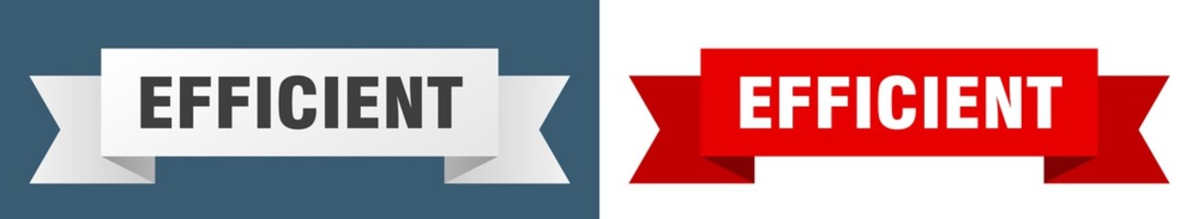 efficient ribbon. efficient isolated paper sign. banner