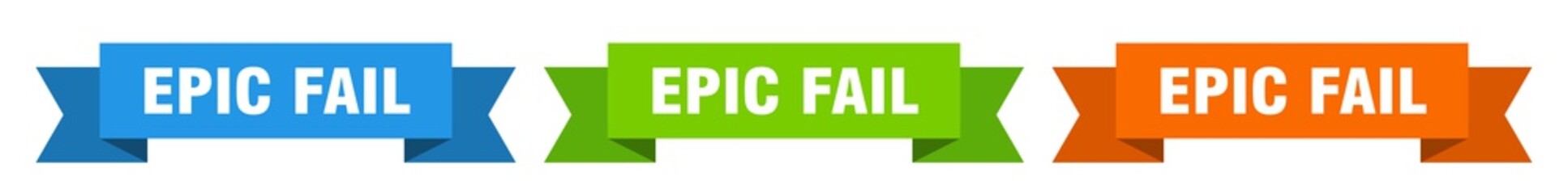 epic fail ribbon. epic fail isolated paper sign. banner