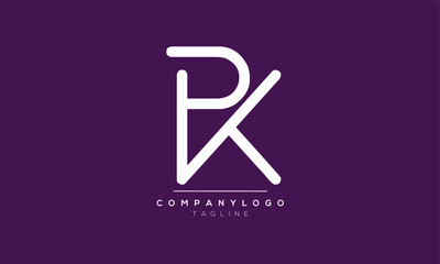 Alphabet letters Initials Monogram logo PK or KP,K and P - obrazy, fototapety, plakaty