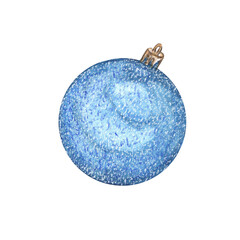 Watercolor illustration of Christmas tree toys on a white background