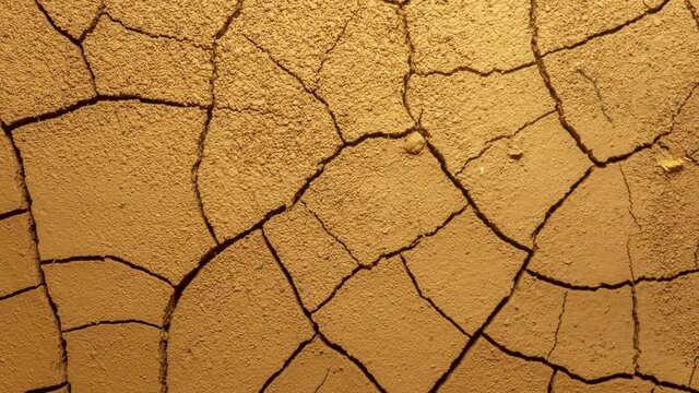 cracked soil in a desert drying out timelapse, drought concept. earth drying time lapse. water scarcity, lack of water, climate change and global warming. ecology concept, nature landscape. water use
