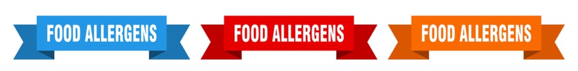 food allergens ribbon. food allergens isolated paper sign. banner