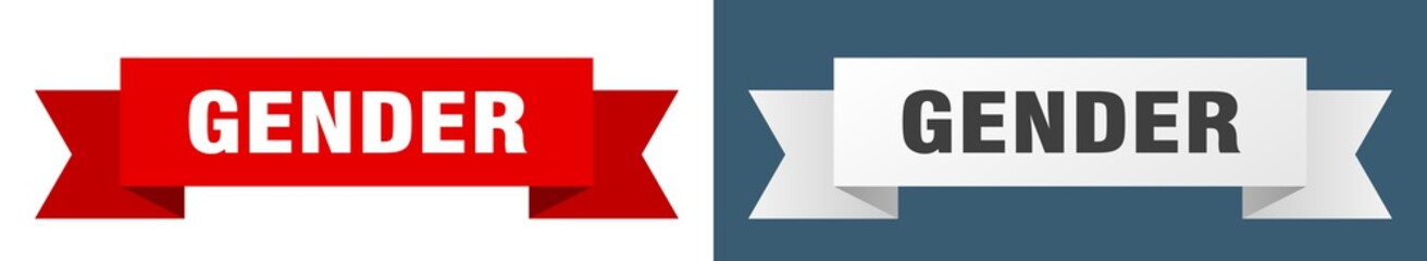 gender ribbon. gender isolated paper sign. banner