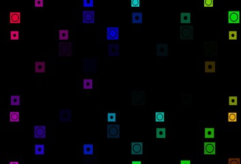 Dark Multicolor, Rainbow vector template with circles, rectangles.