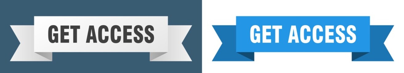 get access ribbon. get access isolated paper sign. banner