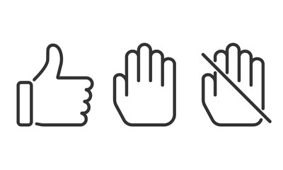 Vector Hand Icon Symbol Set isolated on white background