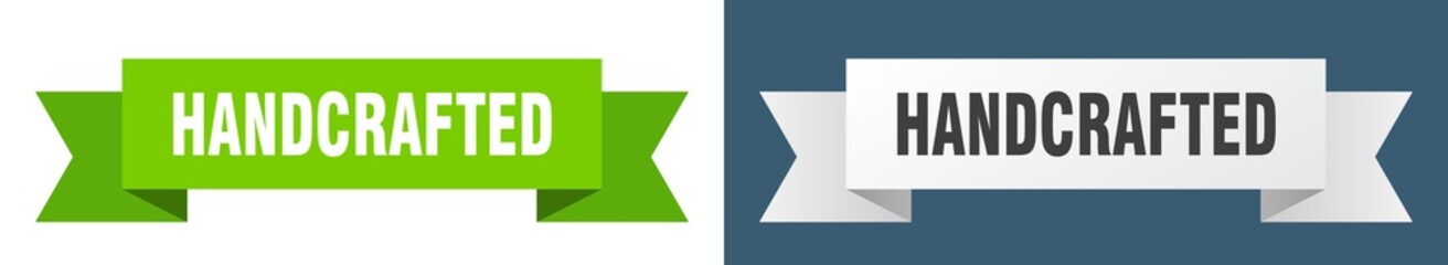 hand crafted ribbon. hand crafted isolated paper sign. banner