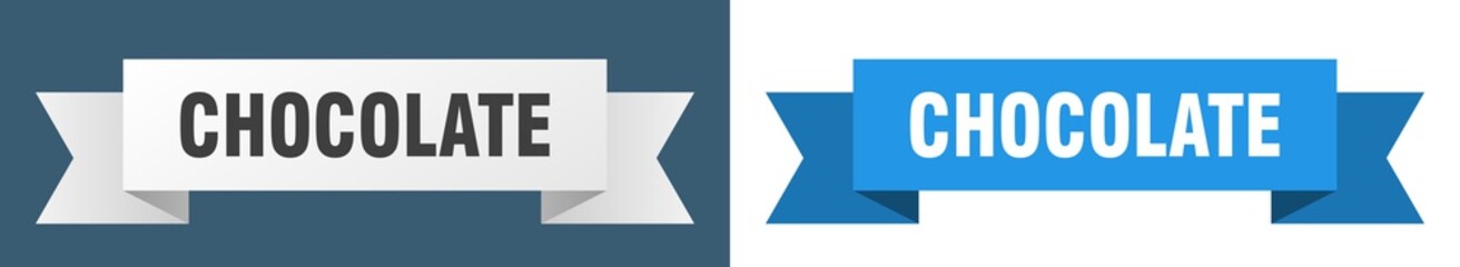 chocolate ribbon. chocolate isolated paper sign. banner