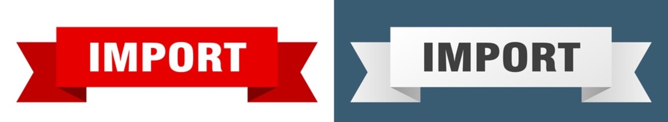 import ribbon. import isolated paper sign. banner