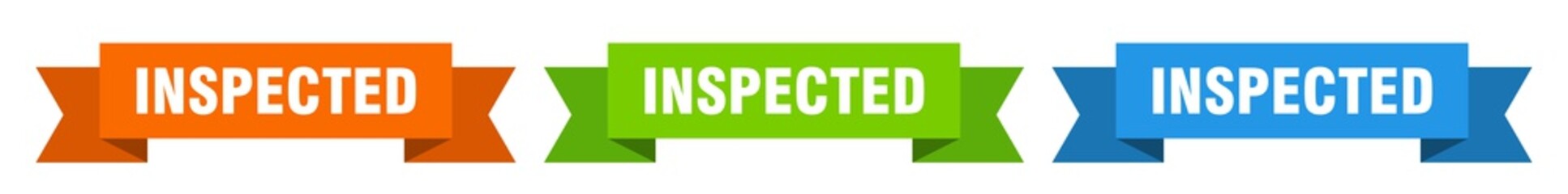 Fototapeta premium inspected ribbon. inspected isolated paper sign. banner