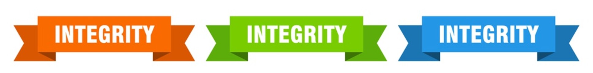 Fototapeta premium integrity ribbon. integrity isolated paper sign. banner