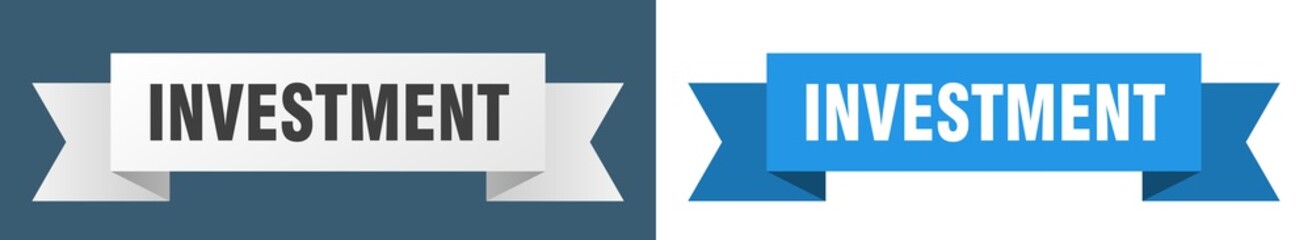 investment ribbon. investment isolated paper sign. banner