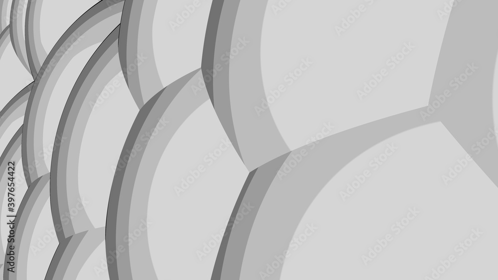 Poster gray abstraction in the form of circles and balls. 3d rendering.