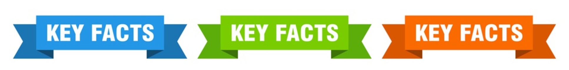 key facts ribbon. key facts isolated paper sign. banner