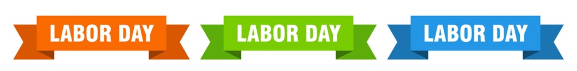 labor day ribbon. labor day isolated paper sign. banner