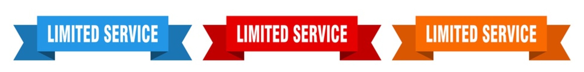 limited service ribbon. limited service isolated paper sign. banner