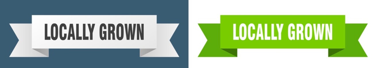 locally grown ribbon. locally grown isolated paper sign. banner