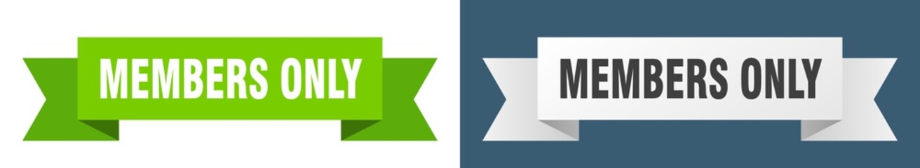 members only ribbon. members only isolated paper sign. banner