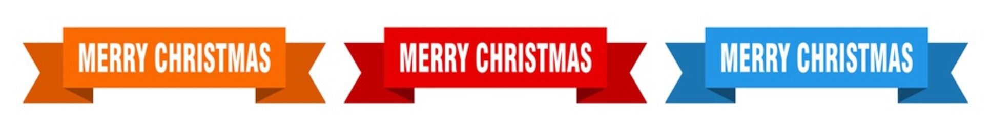 merry christmas ribbon. merry christmas isolated paper sign. banner