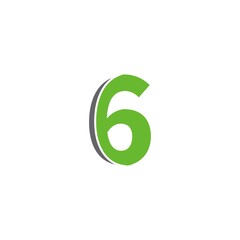 Number 6 logo icon design concept